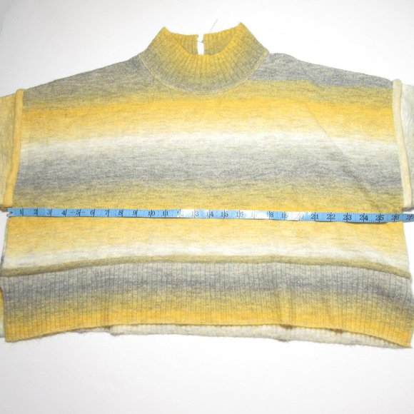 Anthropologie Pilcro Cropped Mock-Neck Sweater - Yellow Gray Ombre - XL - Picture 5 of 12